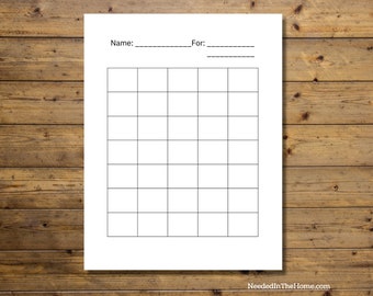 Generic Sticker Sheet 35 Boxes / Basic Sticker Chart / Reward Chart / Progress Chart / Goal Chart / Chore Chart Tracker / Digital PDF