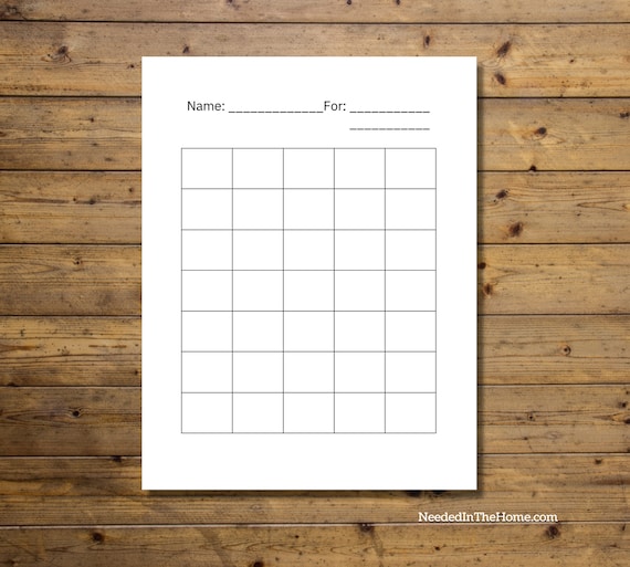 White Blank Sticker Chart Adult Rewards Chart 4 Week Reward Chart