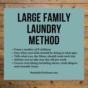 Large Family Laundry Method how a large family mom of 8 gets it done, kids chores what ages to wash clothes towels bedding, wash days tips image 1