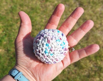 hacky sack handmade, Foot Bag, footbag, Stress Ball, Crochet, Cotton, Purple Pink Blue White