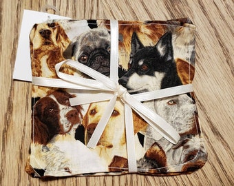 Coasters For Dog Lovers Set of Four / Dog Theme Coasters / Dog Breed Coaster / Coaster Set Dogs / brittany spaniel cocker spaniel akita pug