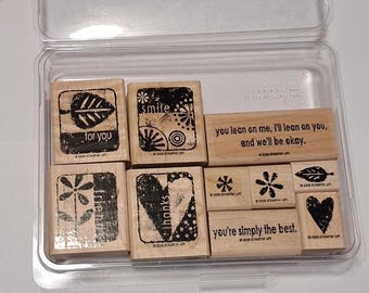 Stampin Up Simply Rubber Stamp Set Of 10 2006, You'll Lean On Me, Smile