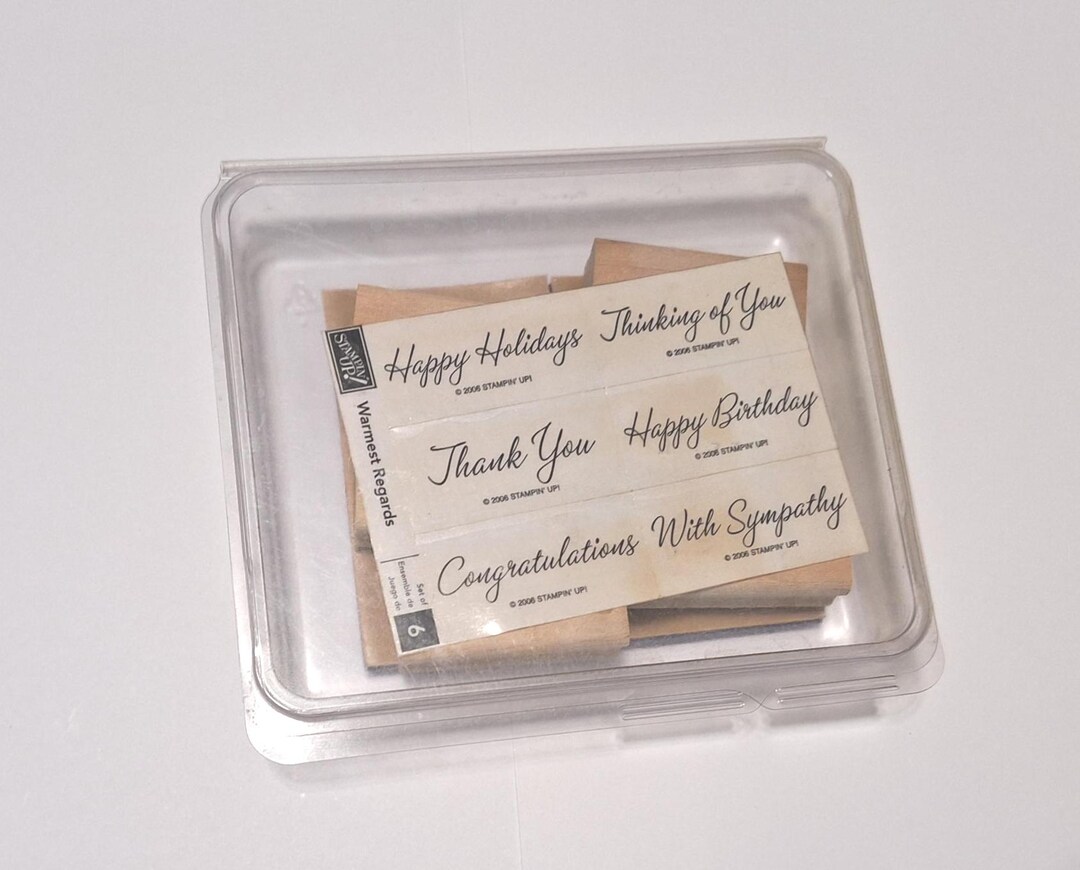 Stampin up Rubber Stamp Set: Greetings, Birthday, Thank You - Etsy