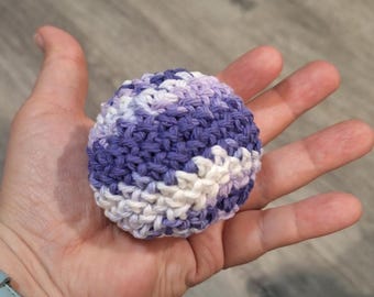 100 count hacky sacks handmade, Foot Bag, Crochet, Cotton, Purple White Ombre