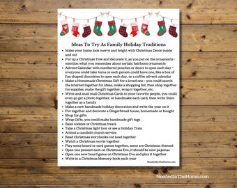 Ideas To Try As Family Holiday Traditions Printable / 18 ideas to try out this Christmas Season
