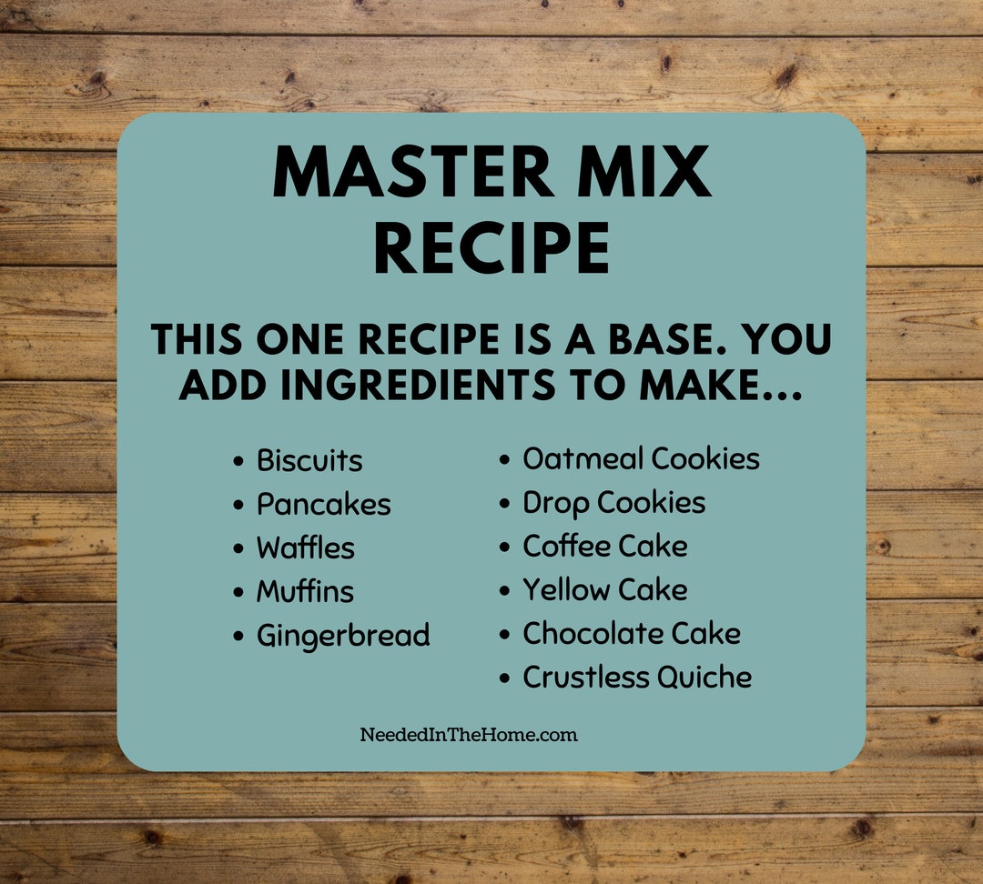 Master Mix Recipe Base for Biscuits Pancakes Waffles Muffins Etsy