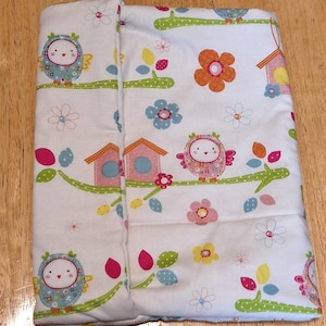 Microwave Potato Bag, Large Size - Owls Birdhouses Flowers
