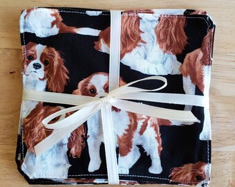 Cavalier King Charles Spaniel Coasters Set of Four / Dog Theme Coasters / Dog Breed Coaster / Coaster Set Dogs / mug rugs Handmade quilted