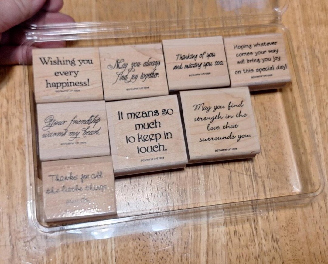 Stampin up Sayings & Such, 8 Rubber Stamps, Retired 1994, Friendship ...