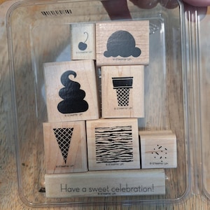 Rubber Stamp Set - Stampin&#39; Up Sweet Scoops Ice Cream Retired Stamps
