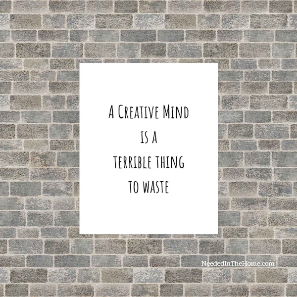 A Creative Mind Is A Terrible Thing To Waste Print, Craft Room Poster Downloadable Prints Printable Wall Art Hobby Room Decor Minimalist