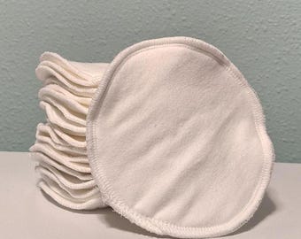 Cotton Nursing Pads - (20 count) Washable Breastfeeding Rounds, 4 inch, solid white breast pad
