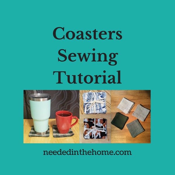 Sewing Tutorial for Reusable Fabric Coasters DIgital Printable PDF / includes Washing Instructions make beverage coasters or drink coasters