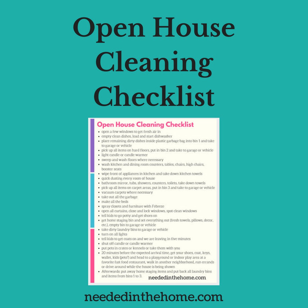 Open House Cleaning Checklist Clean Your Entire House in Less Than 2