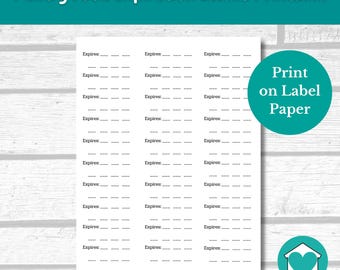 Pantry Food Expiration Labels Printable, for food organization and rotation