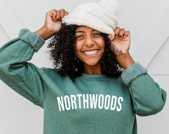 Northwoods Sweatshirt Wisconsin Sweatshirt Minnesota Sweatshirt Michigan Sweatshirt North Woods Unisex Sweatshirt Midwest Midwest Apparel