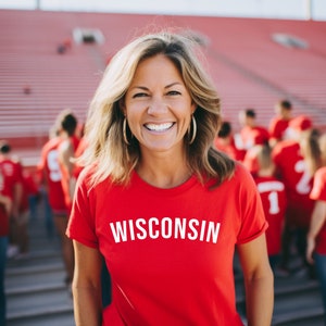 Wisconsin T-Shirt Wisconsin Shirt Wisconsin Apparel Women's Wisconsin Shirt Men's Wisconsin Shirt Wisconsin Football Shirt