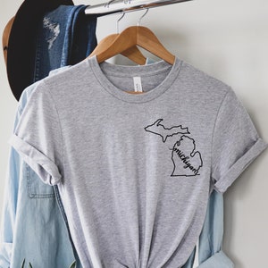 Michigan Shirt Michigan State Shirt Michigan T-Shirt Michigan Gift Idea State of Michigan Shirt Midwest Apparel Midwest TShirt