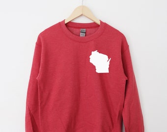 Wisconsin Sweatshirt Wisconsin Crewneck Sweatshirt Wisconsin T-Shirt Wisconsin Gifts Wisconsin Apparel State of Wisconsin WI Badger Shirt