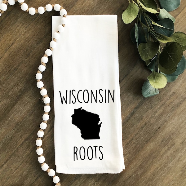 Wisconsin Tea Towel, Wisconsin Gifts, Flour Sack Towel, Funny Tea Towel, Farmhouse Decor, Dish Towel, Hostess Gift, Housewarming Gift