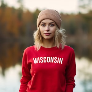 Wisconsin Crewneck Sweatshirt Wisconsin Sweatshirt Wisconsin Shirt Wisconsin Gift Wisconsin Tshirt Wisconsin Shirt