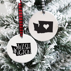 Washington Ornament Washington Christmas Ornament State Christmas Gifts State Ornaments Washington Gifts Christmas Ornaments