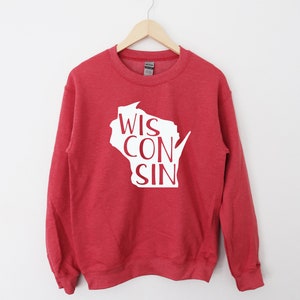 Wisconsin Crewneck Sweatshirt Wisconsin Sweatshirt Wisconsin Clothing Wisconsin Unisex Sweatshirt Wisconsin Gifts WI Shirt
