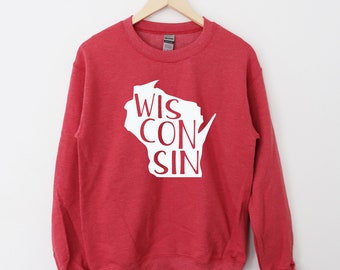 Wisconsin Crewneck Sweatshirt: Unisex WI State Pride Clothing