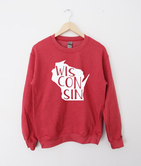 Wisconsin Crewneck Sweatshirt: Unisex WI State Pride Clothing