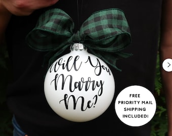 Valentines Day Proposal Ornament Will You Mary Me Ornament Engagement Ornament, Wedding Proposal Idea Ornament Proposal Marriage Proposal
