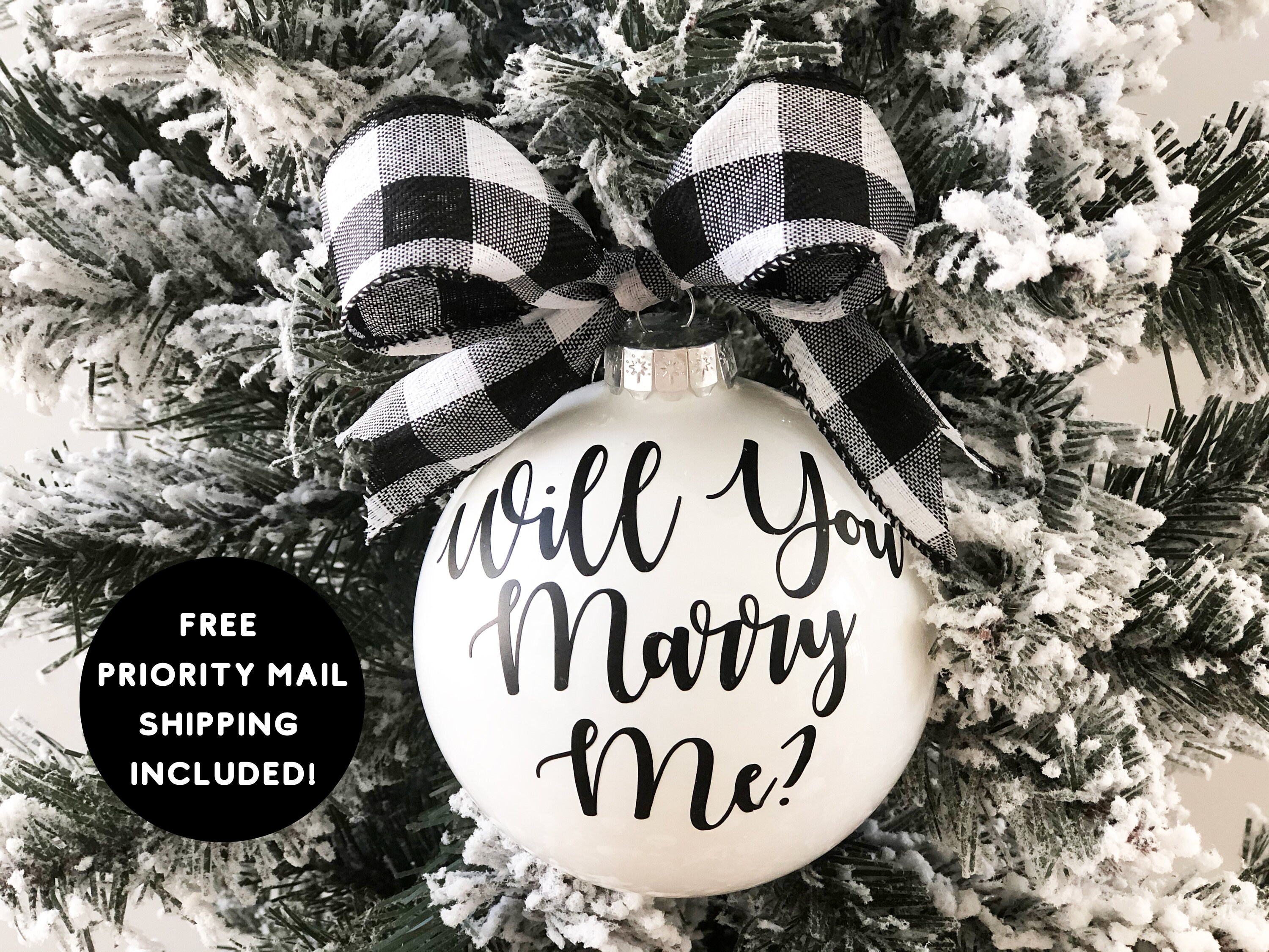 Will You Mary Me Ornament Christmas Proposal Ornament Engagement