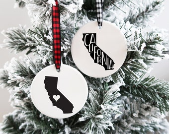 California Ornament California Christmas Ornaments California Gift California Gifts California State Ornament State Christmas Gifts
