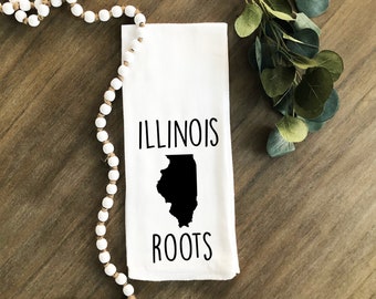 Illinois Tea Towel, Illinois Gifts, Flour Sack Towel, Funny Tea Towel, Farmhouse Decor, Dish Towel, Hostess Gift, Housewarming Gift