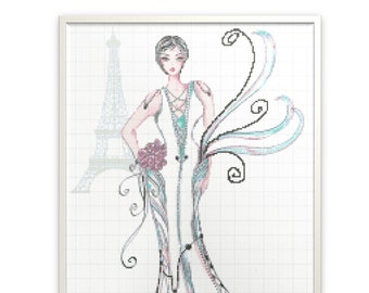 fashion embroidery scheme Mannequin cross stitch seamstress pattern PDF embroidery flowers embroidery sewing PDF diagram