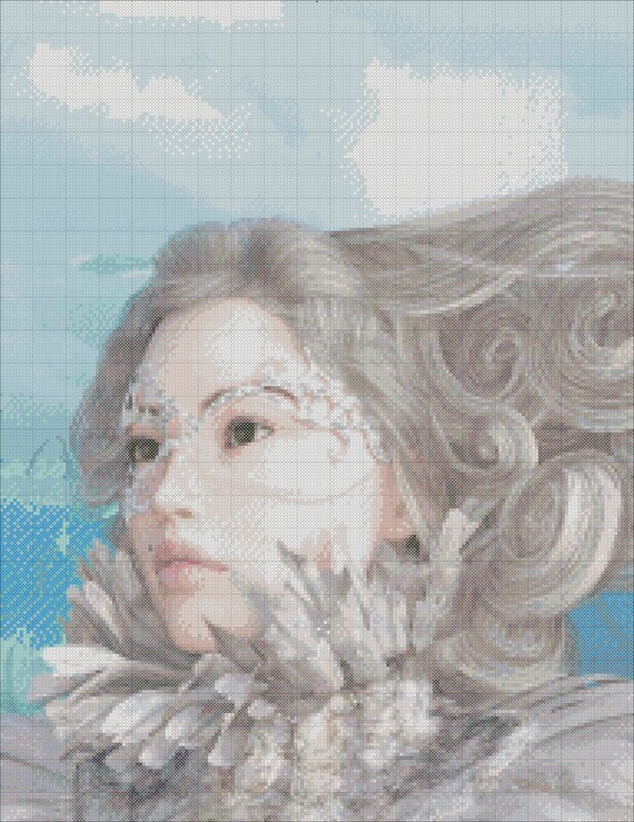 Ice Queen Cross Stitch Ice Fairy Embroidery Stitch Pattern The Etsy - snow queen face roblox