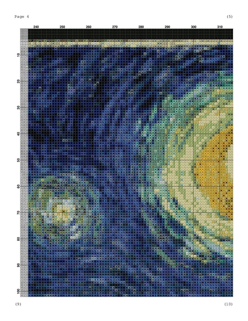 Cross Stitch Van Gogh Starry Night Counted Cross Stitch Etsy