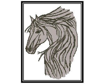 Colorful Horse Head PDF Cross Stitch Pattern - Etsy