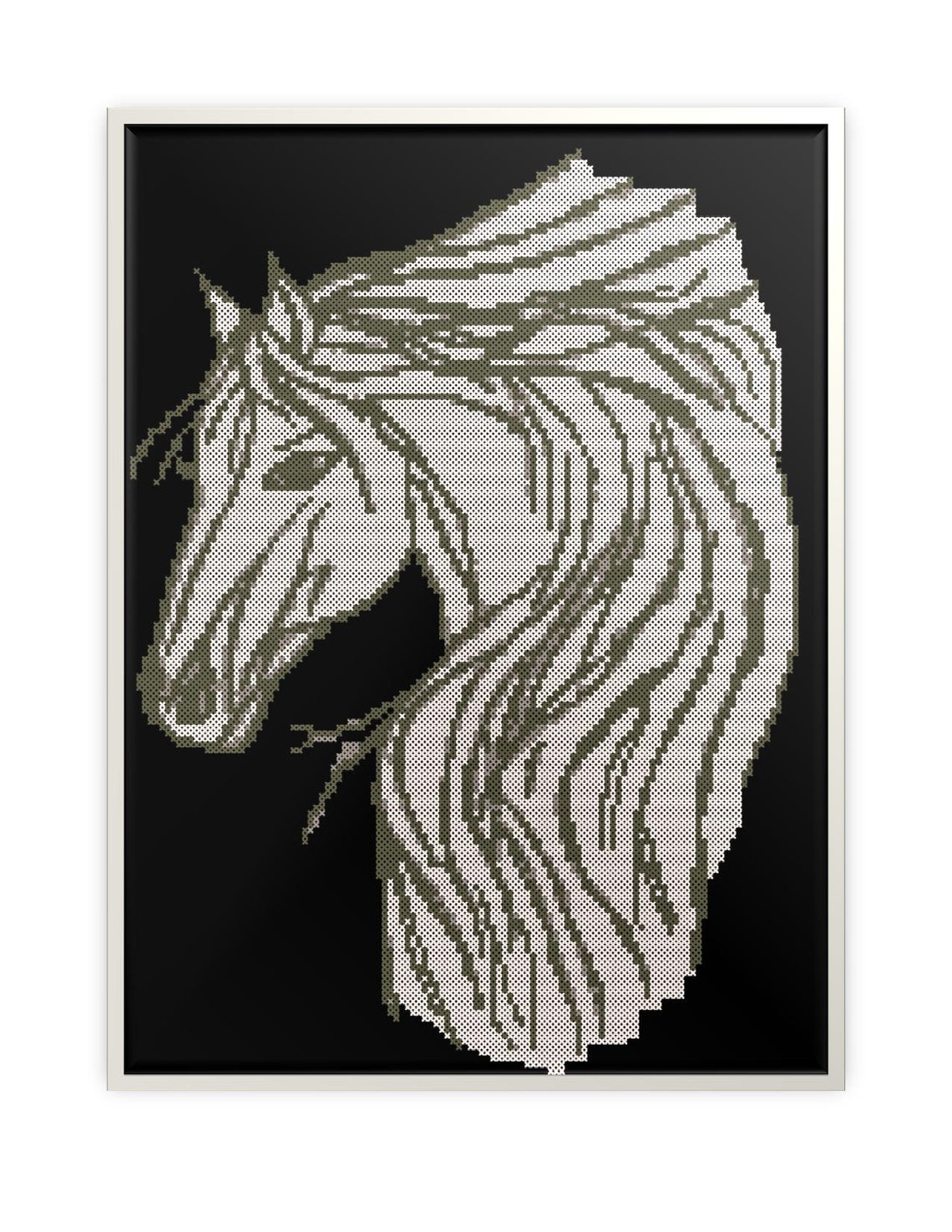 Cross Stitch Pattern Silhouette Horse Head Etsy