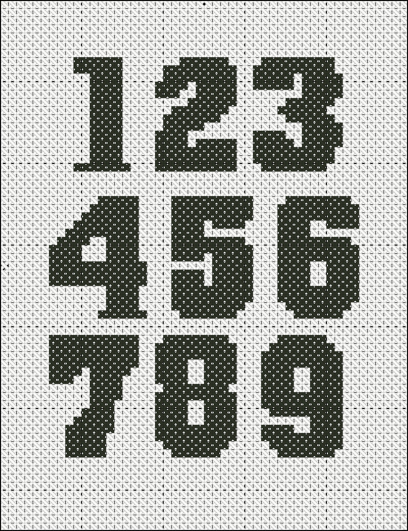 Numbers Cross Stitch, Numbers 0-9 Cross Stitch Schemes, Stitch PDF and ...