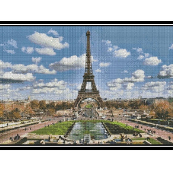 Eiffel tower cross stitch ,pattern,Paris embroidery, pdf pattern,The urban landscape of France, embroidery pdf,cross stitch,paris pdf