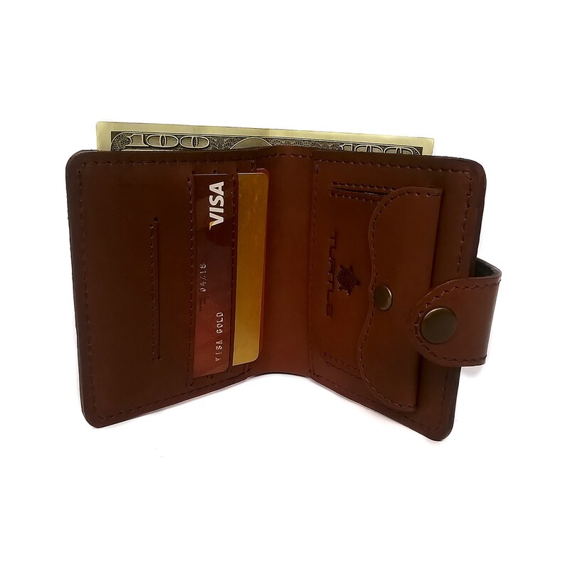 Womens Leather Wallet Compact Leather Wallet With Embossed Etsy