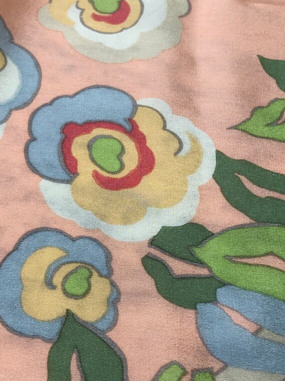 Light Orange Floral Silk Scarf //Vintage Metropolitan… Gem