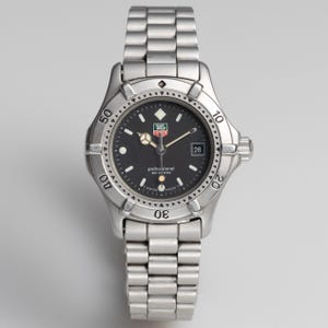 Tag Heuer Professional 2000 Quartz Vintage Silver Black Women Watch Date 27 mm