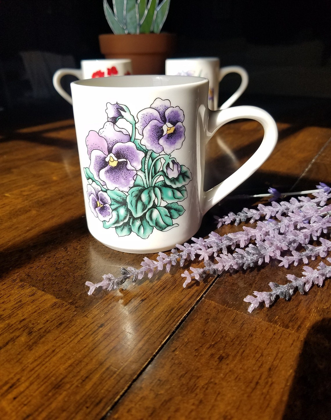 Vintage Tea Mugs Cottagecore Floral Retro Flowers Etsy