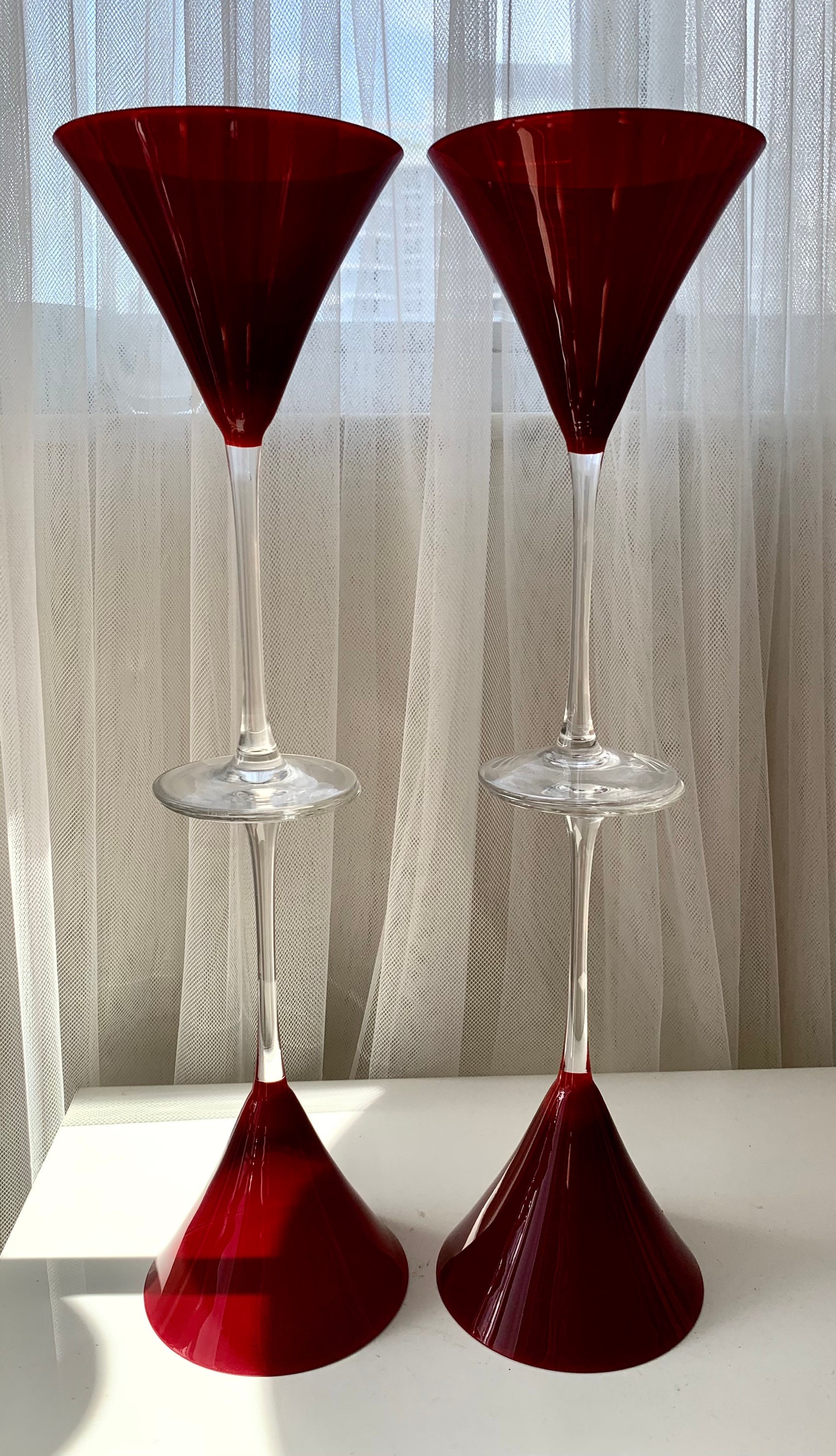 4 Lenox Crystal Cocktail Martini Glass Holiday Gems Ruby and Etsy