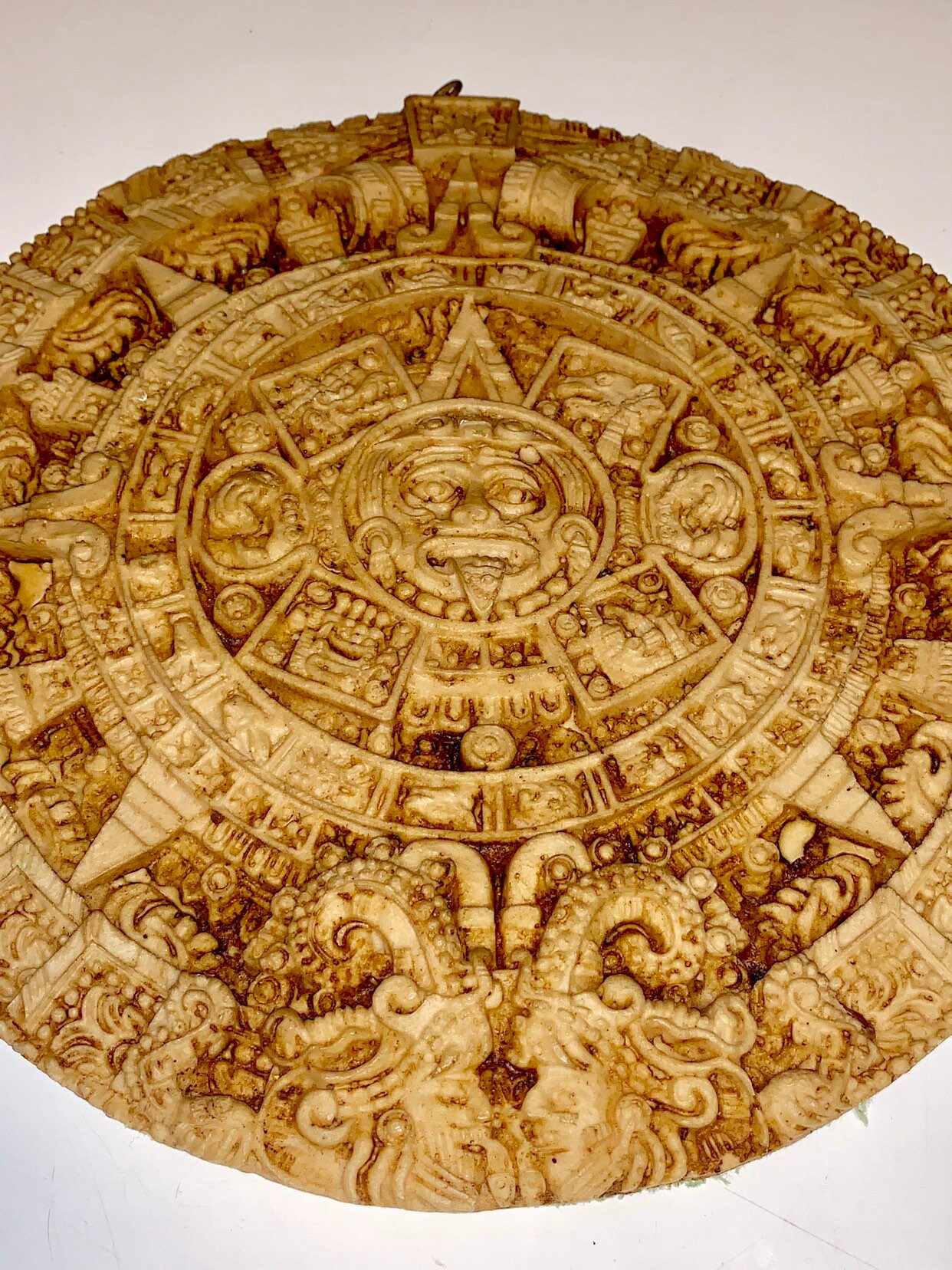 Vintage Aztec Sun Calendar Mexico Wall Hanging Indian Predictions Altar ...