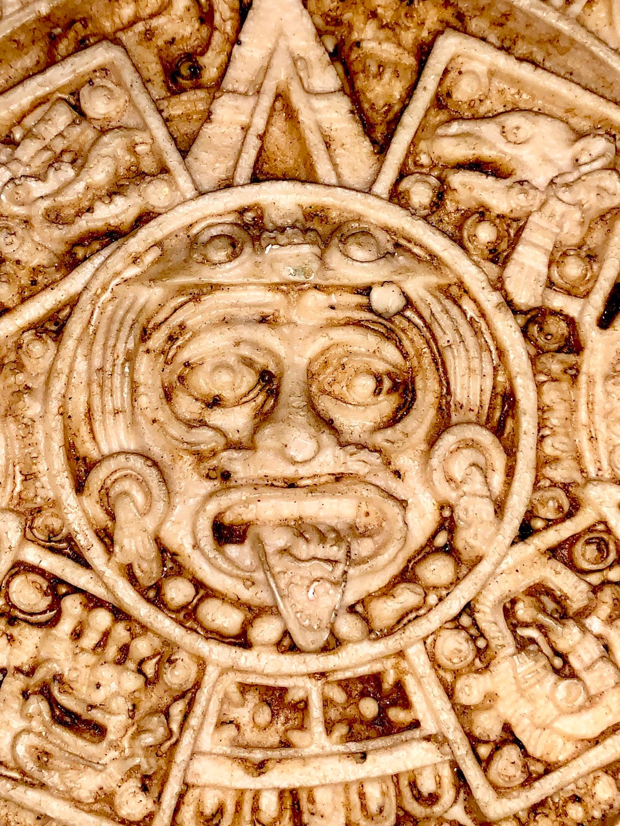 Vintage Aztec Sun Calendar Mexico Wall Hanging Indian Predictions Altar ...