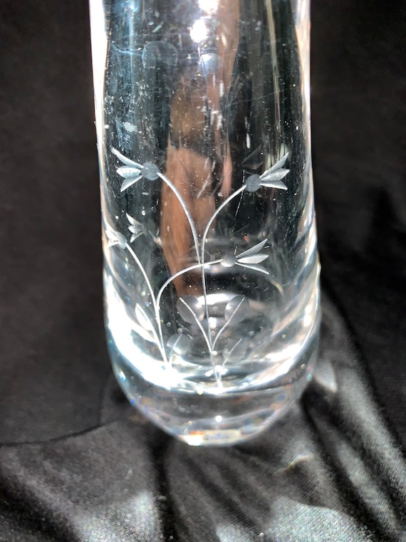 Vintage Modern Crystal Vase With Weighted Base By Kosta Boda Etsy