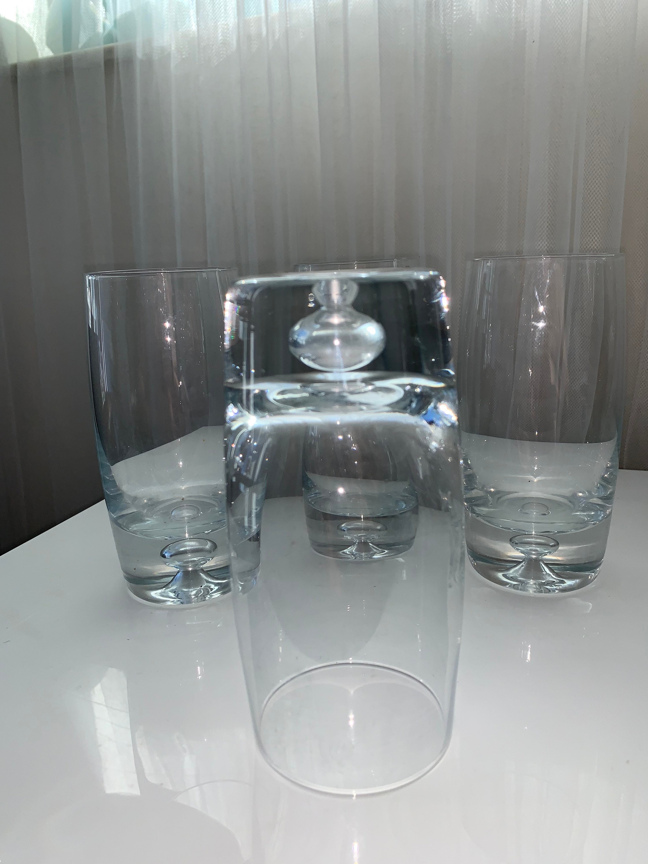 Krosno Poland Air Bubble Bar Glass Tall Glasses Set of 4 Etsy