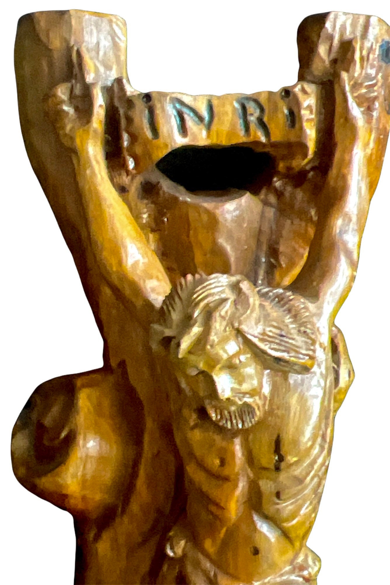 Crucified Christ olive tree wood carving Jerusalem sculpture. Etsy België